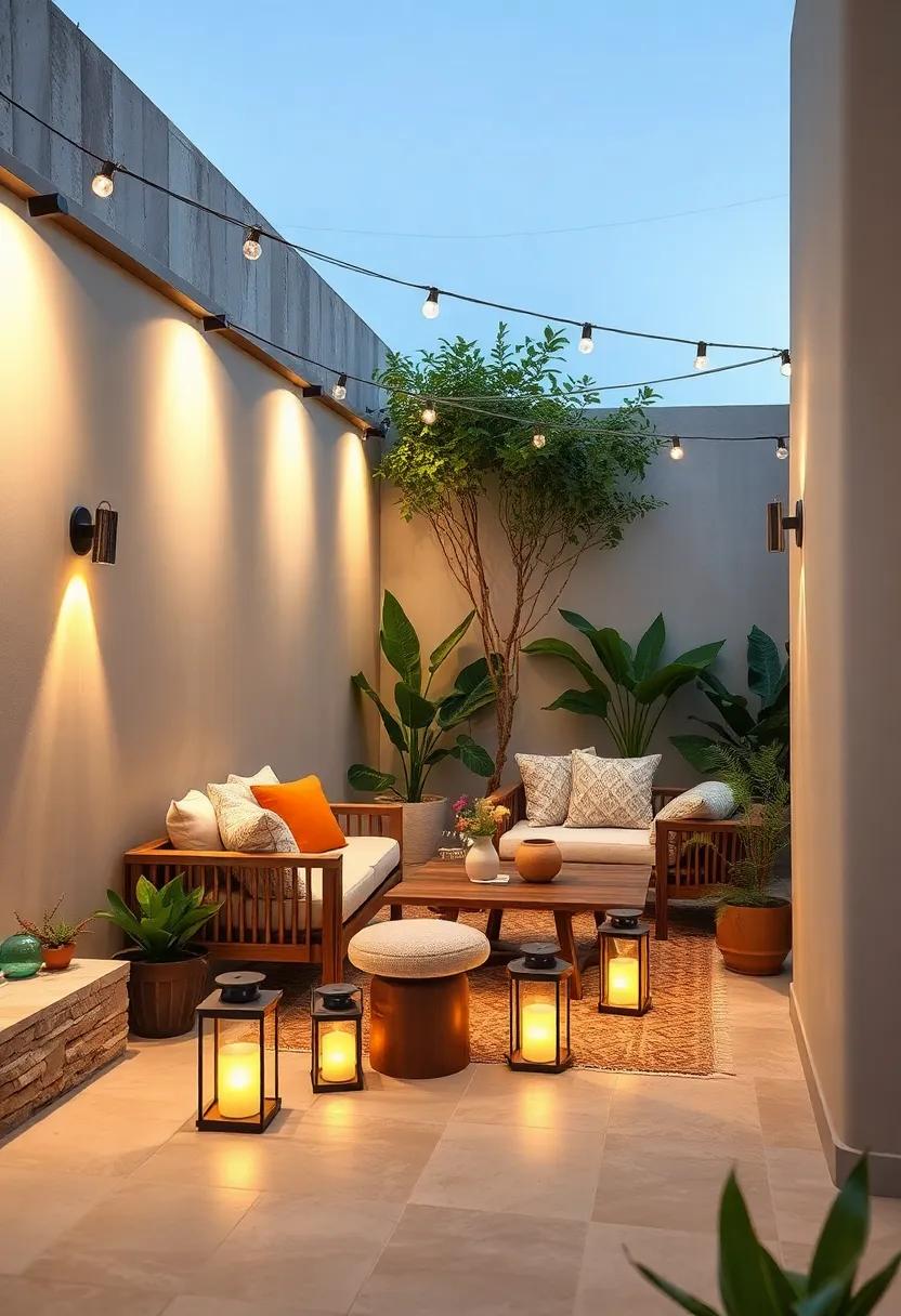 Solar-Powered lanterns: Eco-friendly lanterns placed strategically around a seating area to provide sufficient light without the need for electrical outlets, ‌blending nature ⁢with convenience