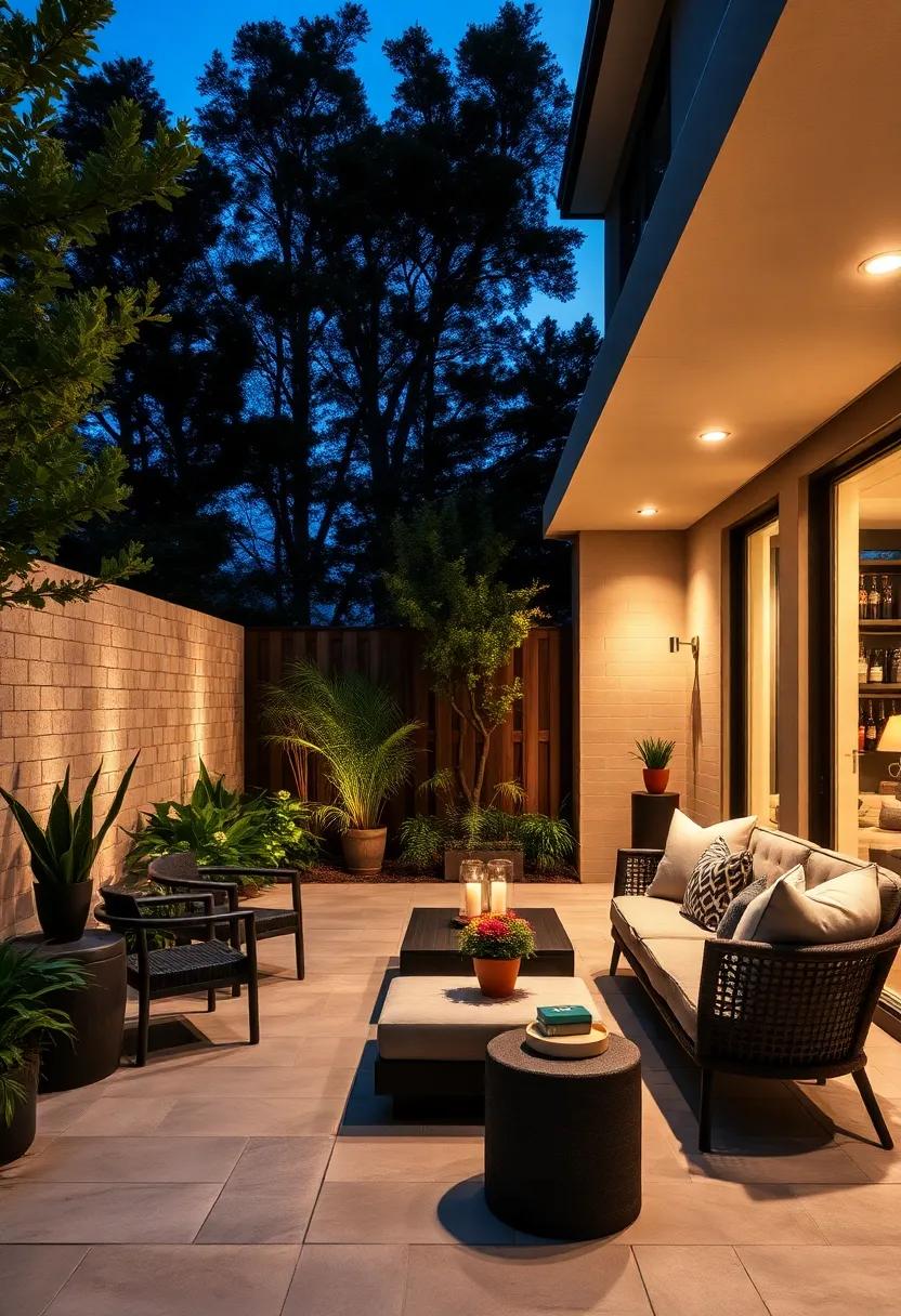 Recessed Patio Lighting: Sleek recessed lights set into a patio surface​ enhance the outdoor living area, ensuring⁤ it feels like an extension of the⁣ home even at night
