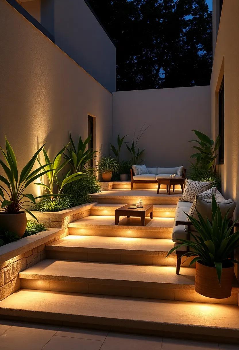 Step Lighting: thoughtfully designed⁤ lighting ​embedded into staircase ‍steps, combining safety and ⁣style‍ while guiding guests through complex garden layouts