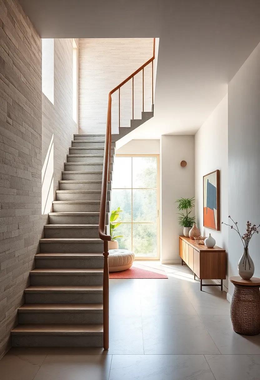 Minimalist Magic: Witness⁣ a staircase with ultra-thin risers and a foldable handrail that emphasizes the beauty of minimalism in small spaces