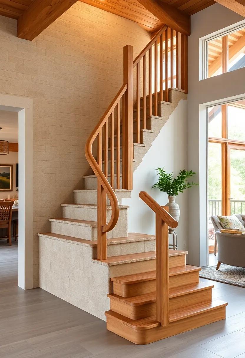 Rustic Retreat: ⁢Unveil a charming wooden staircase with⁢ a ‌rustic finish,featuring a handrail that folds down to enhance the warm ambiance⁣ of your cabin