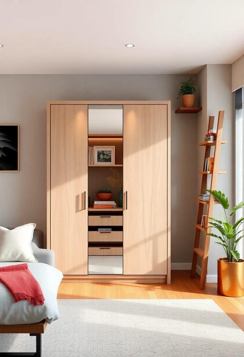 use⁢ Ladder Shelves: Leaning ‍ladder shelves can⁤ serve ​as⁣ both storage and decoration while saving⁣ on floor⁤ space