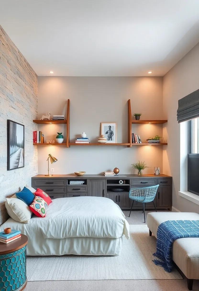 Ladder Shelves: These ⁢open, lean-to shelves⁣ add character ⁢while providing ample ​storage in a small footprint