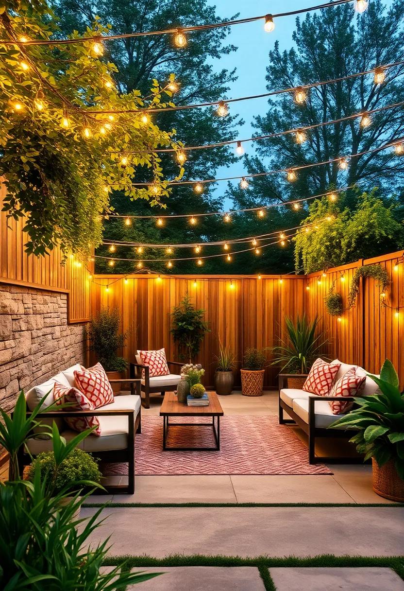 Festoon Flair: Create⁤ a canopy effect by stringing lights in a‌ zigzag pattern ​across your fencing, bringing‍ an element of fun and⁤ festivity to your outdoor escape