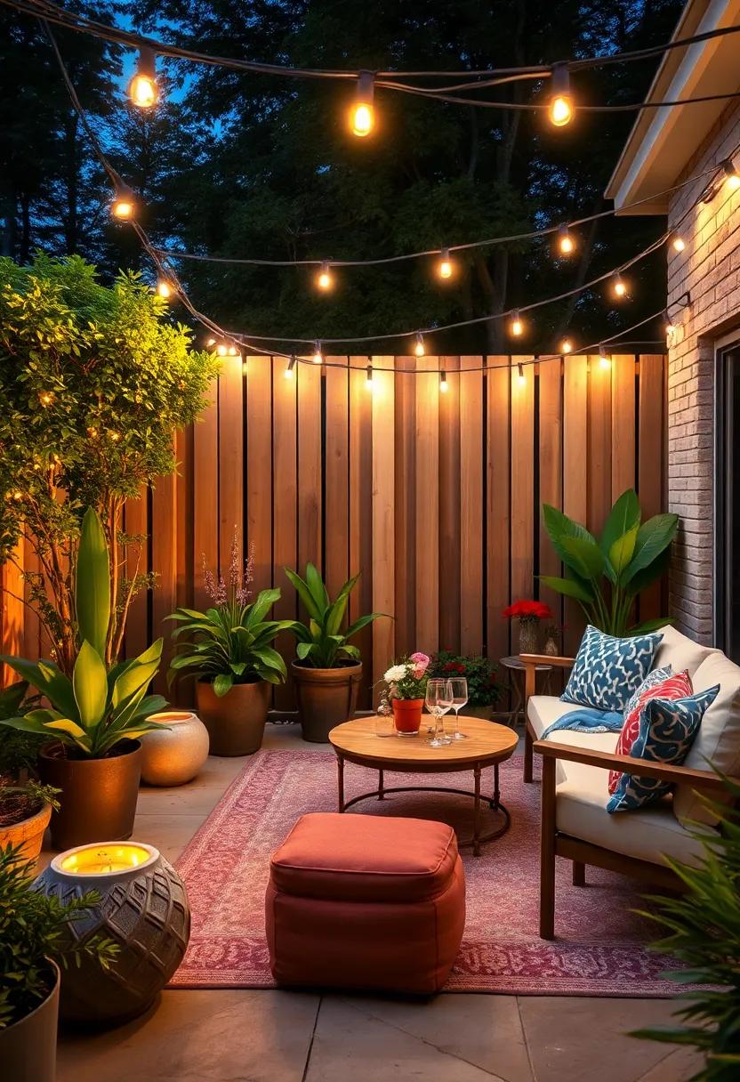 Shadow Play: Hang string lights at varied heights ​to cast beautiful shadows ‌against your fence, transforming​ your garden into an ​artistic nighttime display