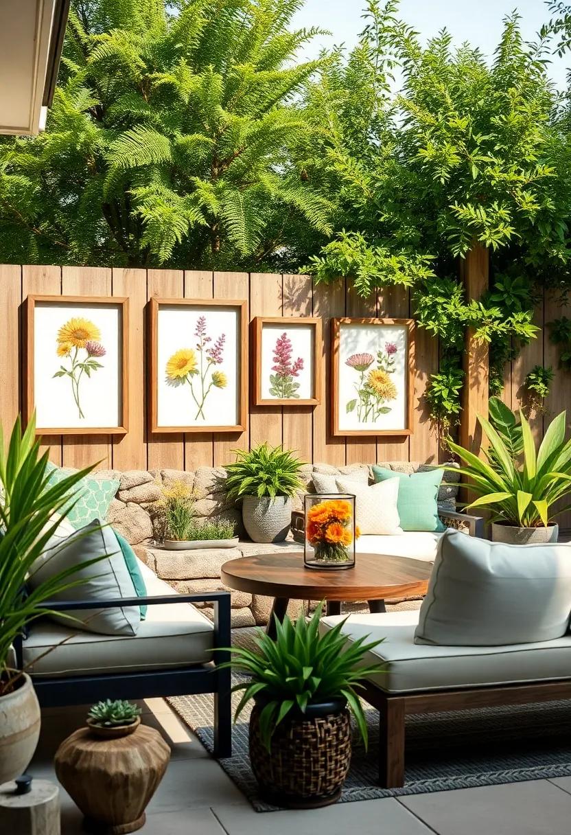 Framed Nature:⁤ Create frames out of wood to mount on ​your fence and ⁤display dried⁤ flowers‍ or botanical ⁢prints for ​an artistic touch