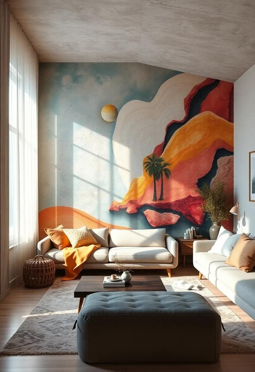 Artistic Wall ⁢Mural:⁤ Paint or ‌apply wallpaper of your favorite ⁢scenery or abstract art to serve as the breath-taking ⁤focal point of your ​room