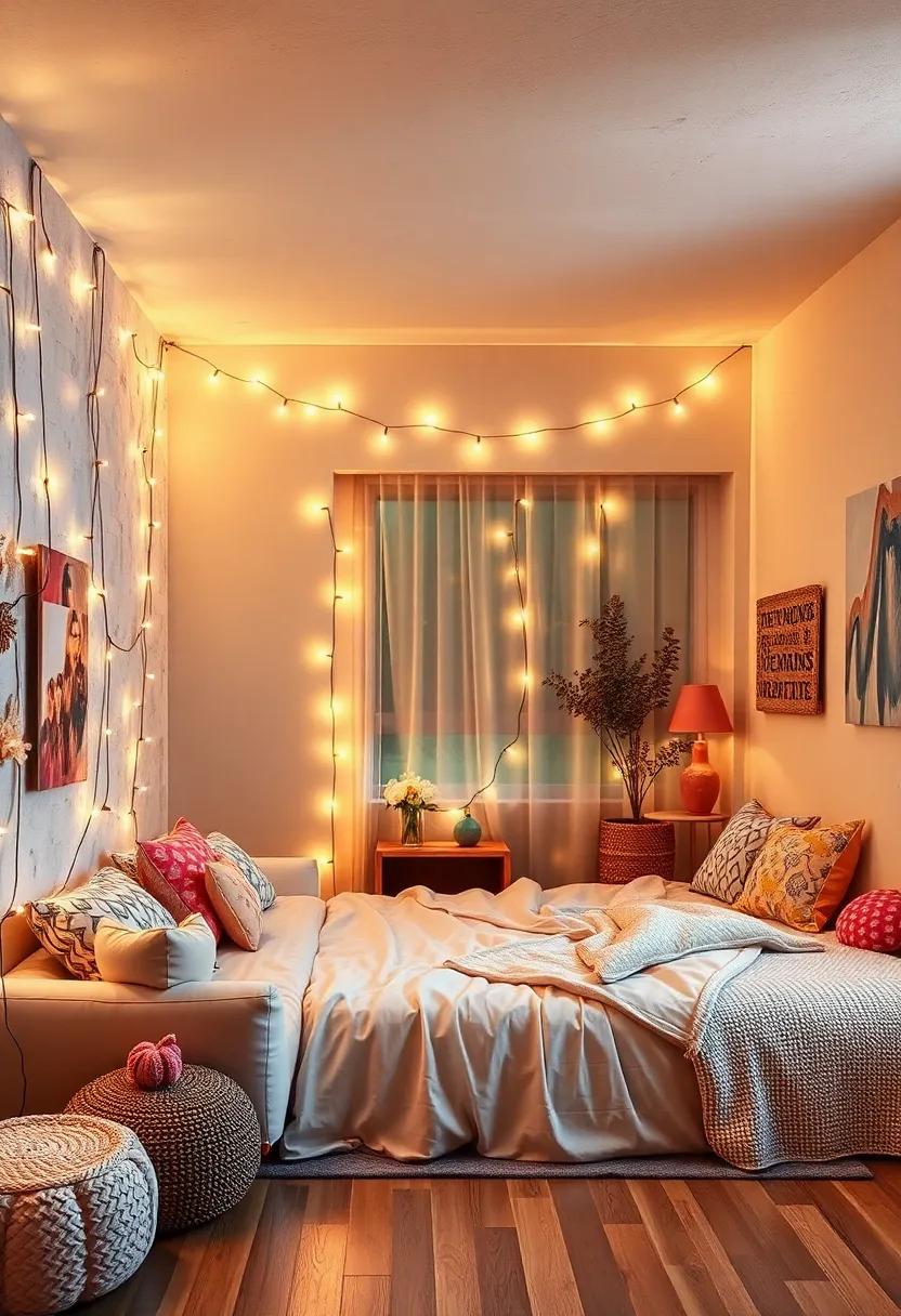 Dreamy Fairy​ Lights: string up twinkling fairy lights ⁤around ⁢your room ‌to create a⁢ magical ambiance that sparks creativity and warmth