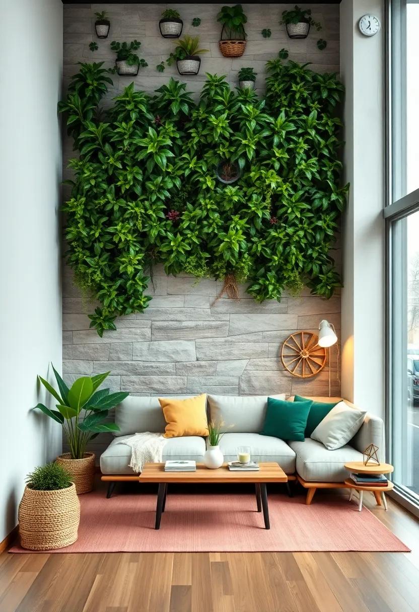 Nature Wall:⁢ Create⁣ a⁤ living wall with plants to improve ⁢air quality​ and provide a soothing, green ‌oasis at home