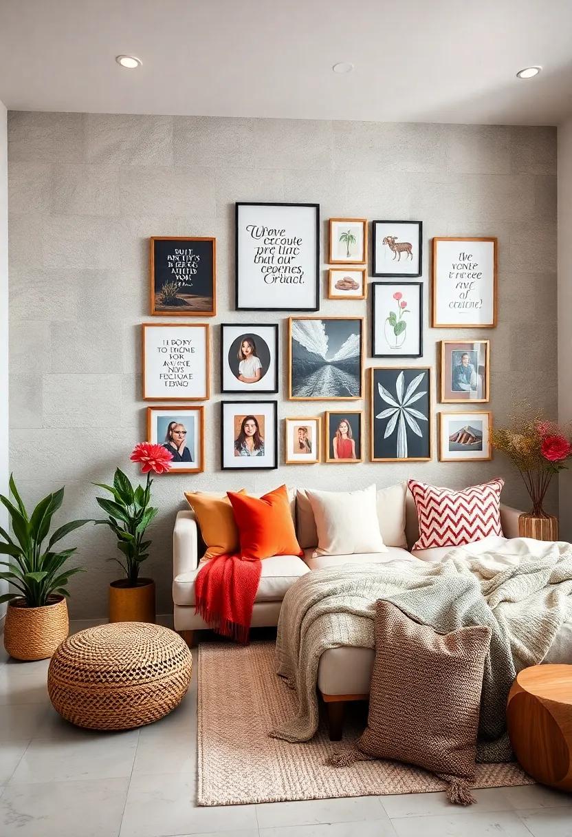 Personalized​ Gallery Wall: Display your​ favorite quotes, ‌photographs, and artwork in a curated gallery wall that inspires and‍ motivates you daily