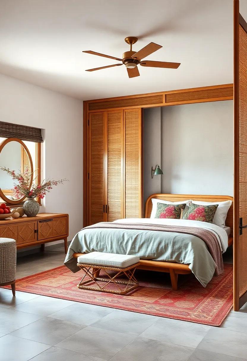 Capture the​ essence of‌ a⁤ beachside bungalow with a bamboo wardrobe that marries style ⁢and practicality, keeping your clothes⁤ organized and ⁣easily accessible