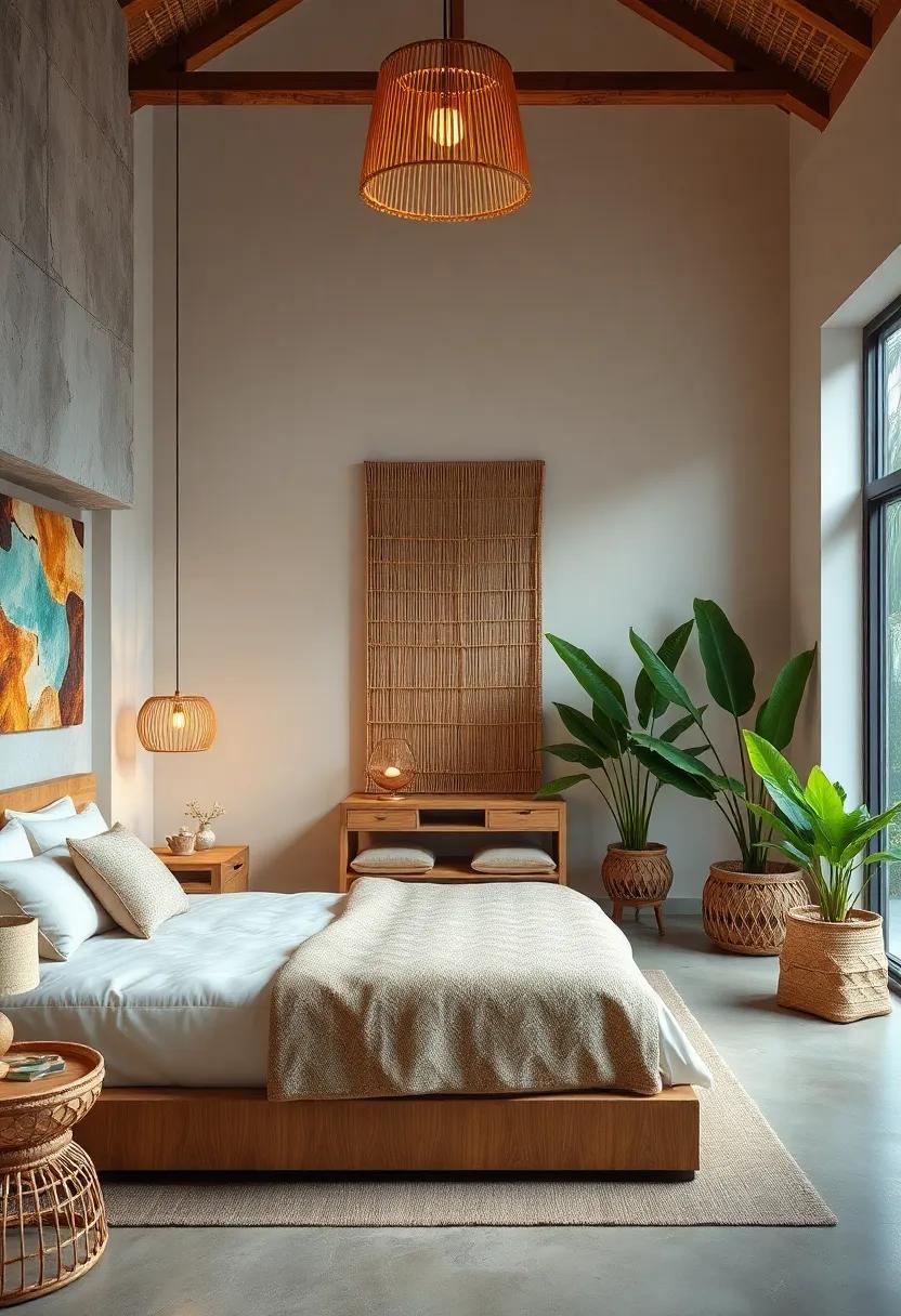 Create a calming ambiance with bamboo lighting⁢ fixtures that⁤ cast a warm glow,⁤ setting the mood for⁣ relaxation‌ and restful nights