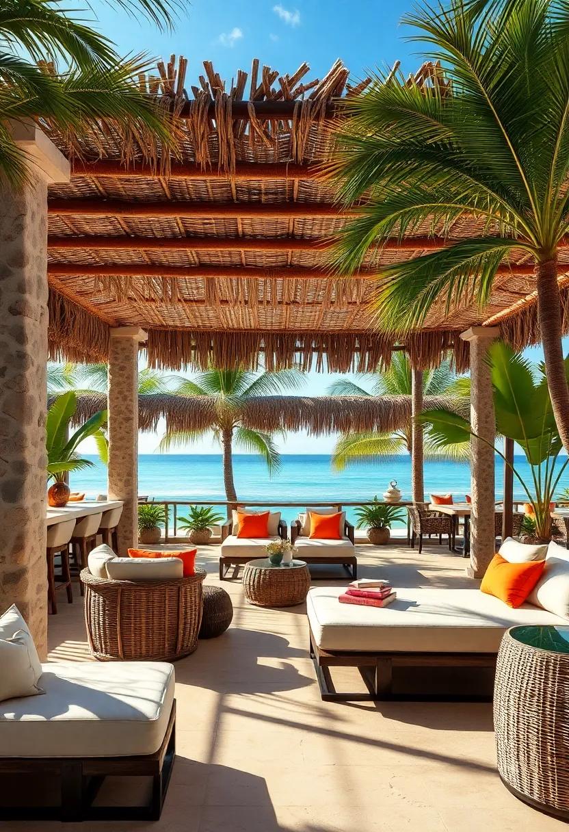 Sundrenched Space in the Bahamas: An idyllic spot where the sun shines all day ⁢long, this​ tiki bar features signature drinks while providing daytime ​lounge beds for total relaxation