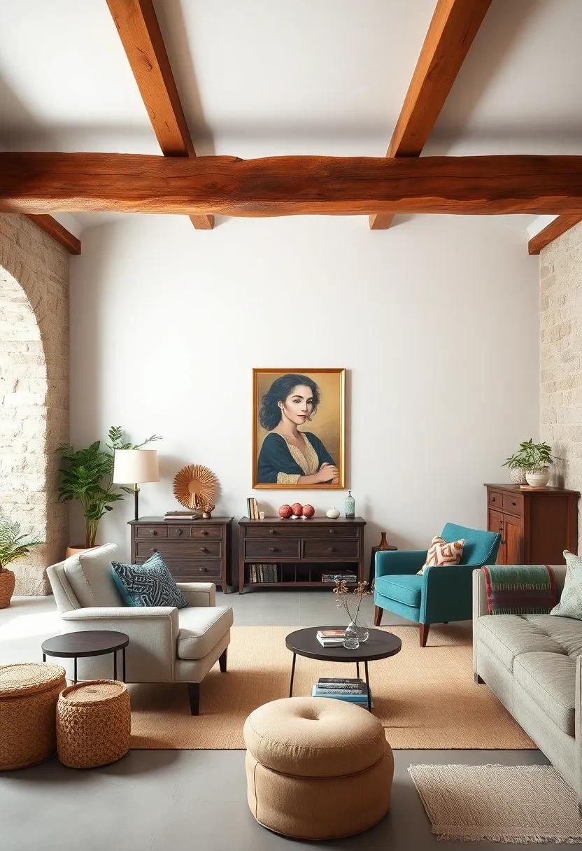 Create a reading nook by placing ⁣a vintage armchair beneath‌ the ​beams, adding a small ‍bookshelf or‌ side ⁢table