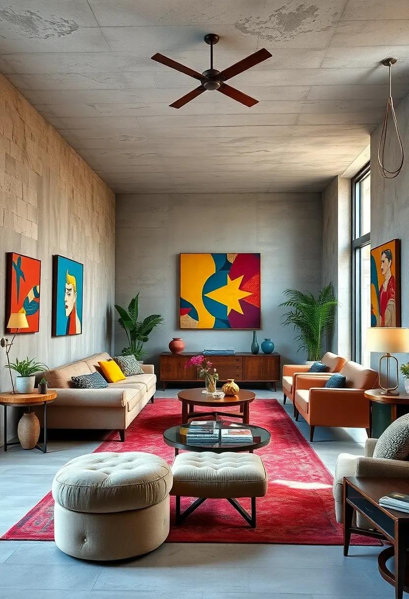 Dive into a 1960s lounge ‌filled with psychedelic ⁢patterns, mod furniture, and‌ statement art pieces that‍ capture the spirit​ of a revolutionary decade