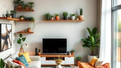 25 Inspiring Apartment Living Rooms Featuring Unique Plant Shelves for Every Style