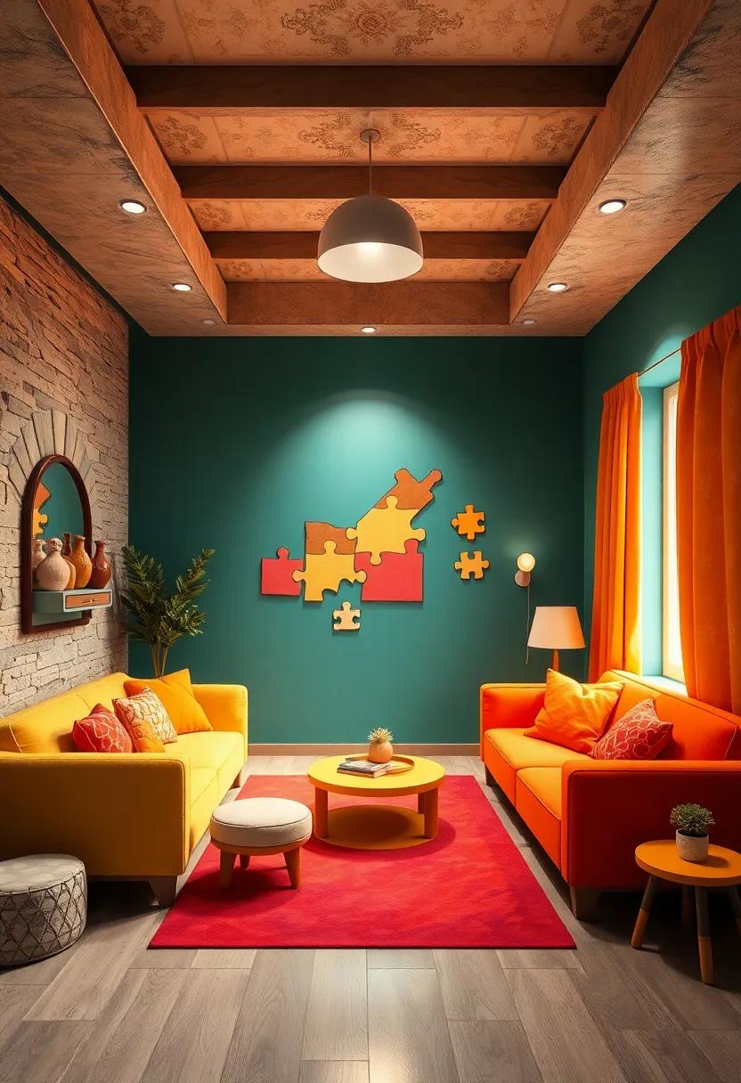 Joyous Jigsaw:​ incorporate puzzle pieces in various cheerful colors, ⁢fostering a sense of playfulness in a space designed for fun and discovery