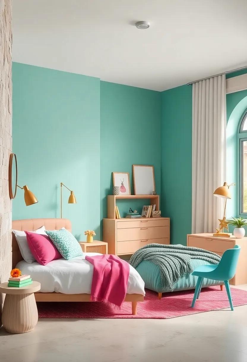 Minty Fresh Dreams: Combine soft mint greens ‍with bold teal, enveloping sleepyheads in serene vibes with a⁤ retro twist