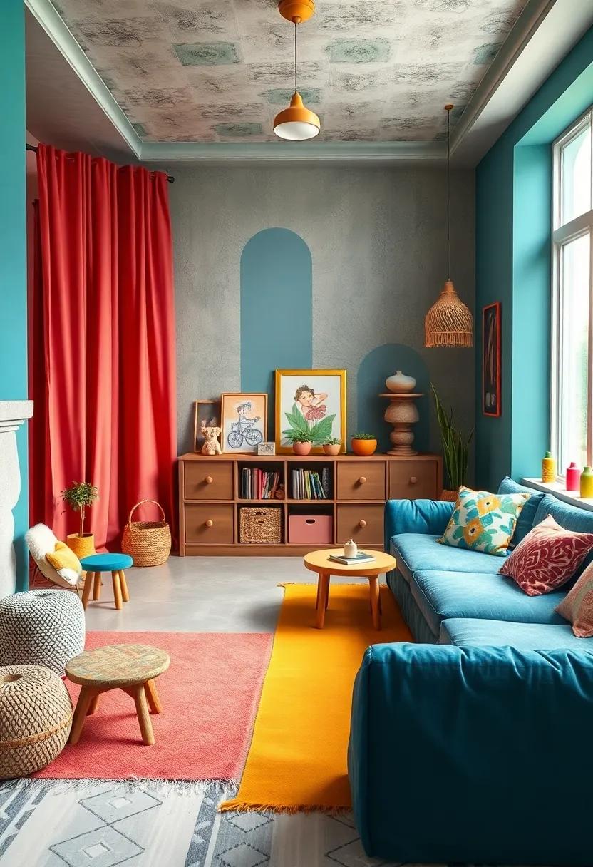 Bohemian Breezy: Blend boho elements with rich, ​saturated colors and various textures​ to create a relaxed yet stimulating play area