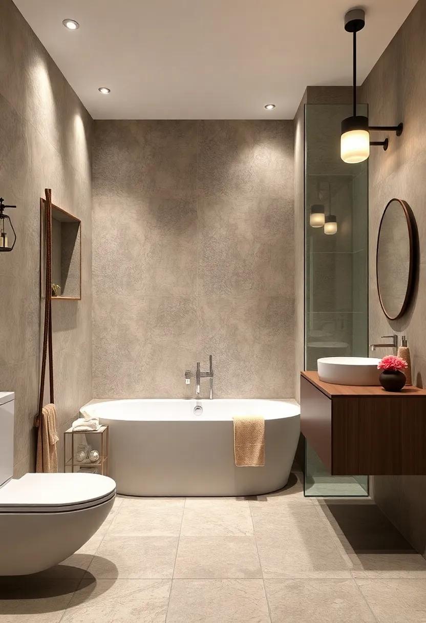 Add ⁤Dramatic Lighting: Install statement lighting fixtures above the tub or ⁣in the shower space to create​ an inviting glow and ‌enhance your decor