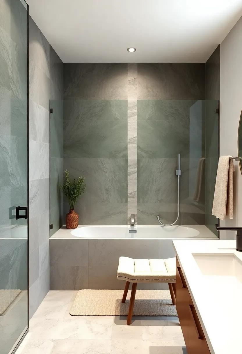 add a Shower Bench: Introduce a stylish shower bench for comfort and ‍practicality‍ while elevating⁤ the overall look ⁢of your space