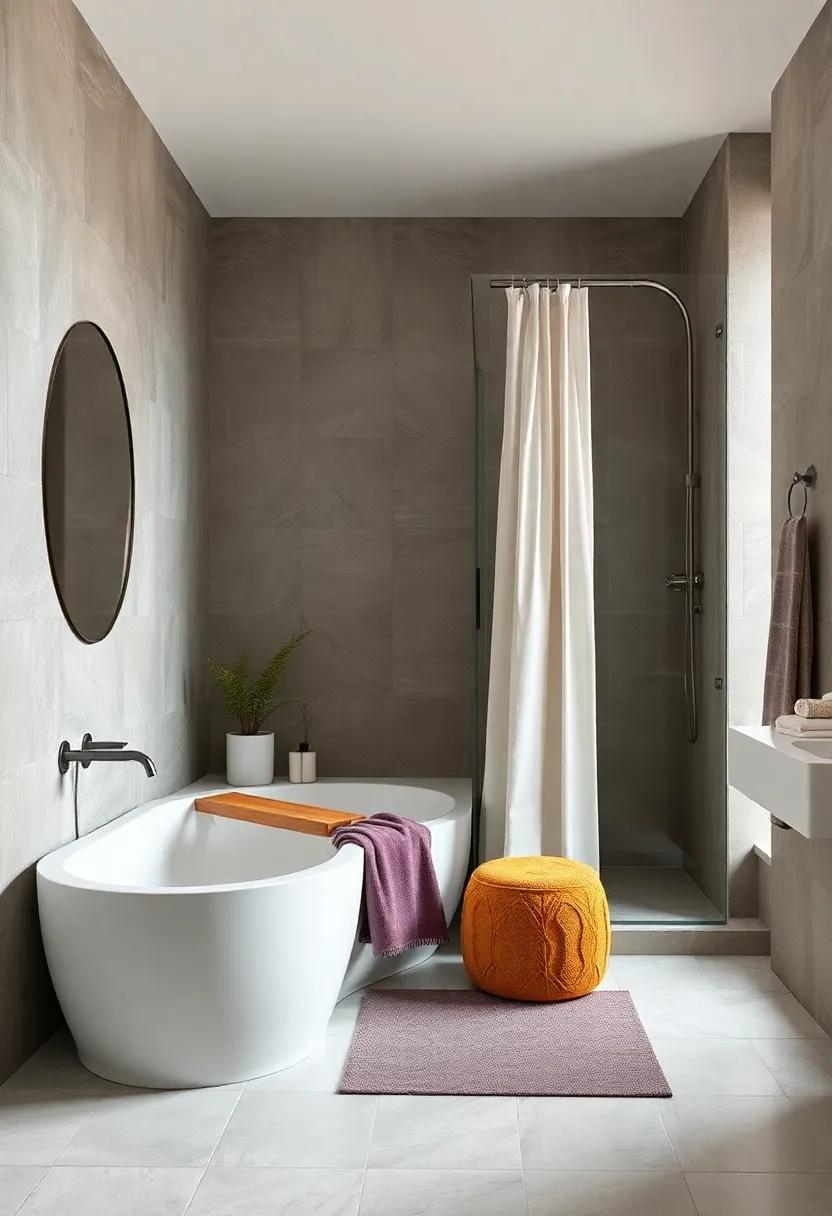 Layer textiles: Mix and⁢ match various textiles for ‌towels, ⁢rugs, and curtains to create a cozy, inviting atmosphere around ‌your tub and⁣ shower