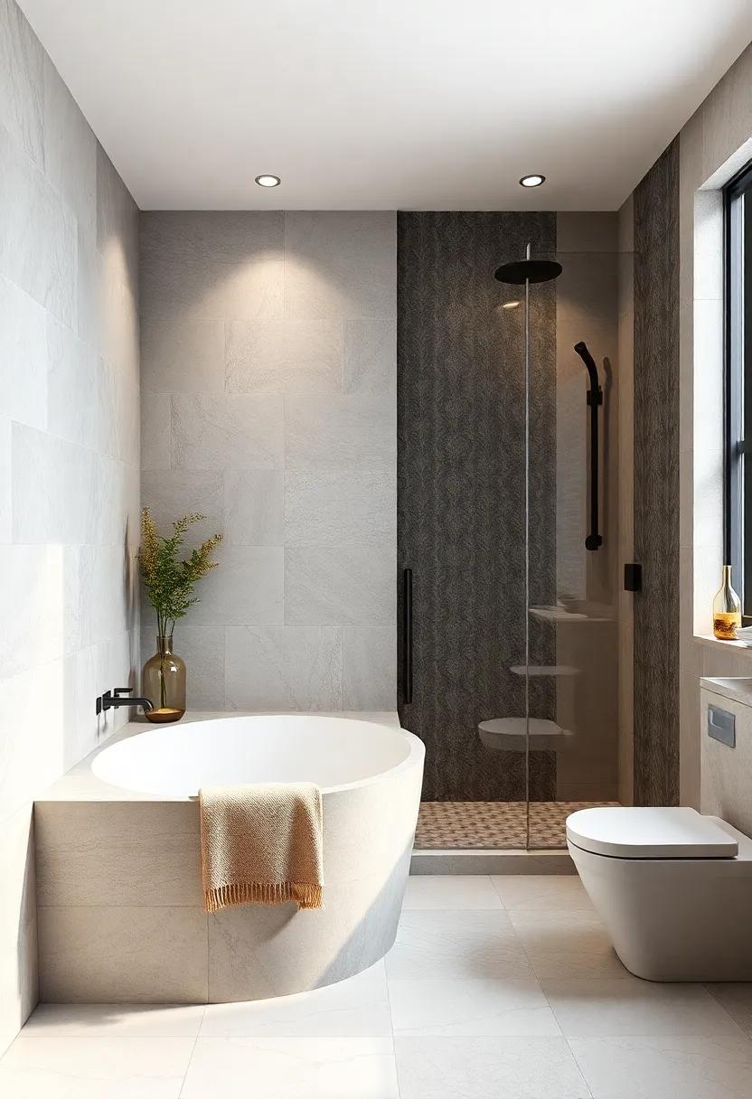 Play with Patterns: Incorporate patterned ‍tiles ⁤or wallpapers to make a bold statement⁤ that adds dimension to your bathing ​area