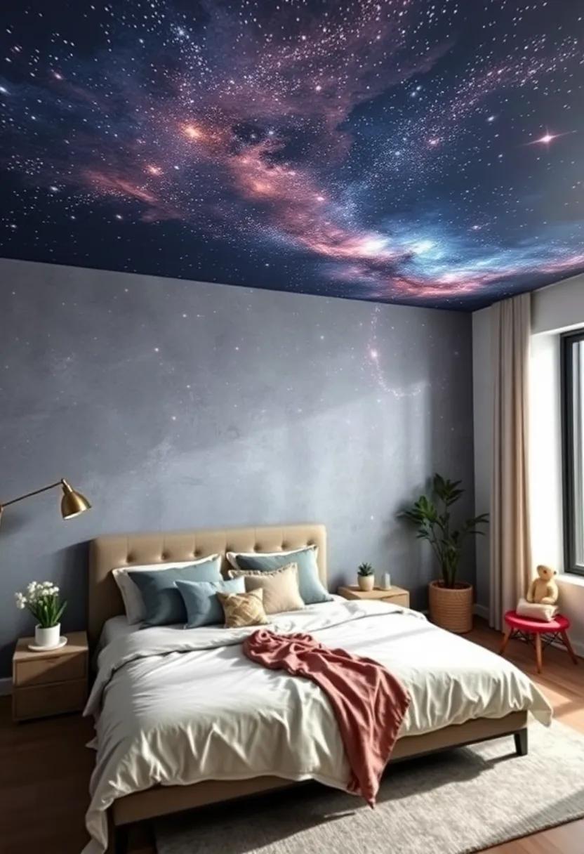 Starry Night Sky: Turn your ceiling into a galaxy by⁢ incorporating glow-in-the-dark paint for⁢ a whimsical touch that⁢ inspires⁢ dreams