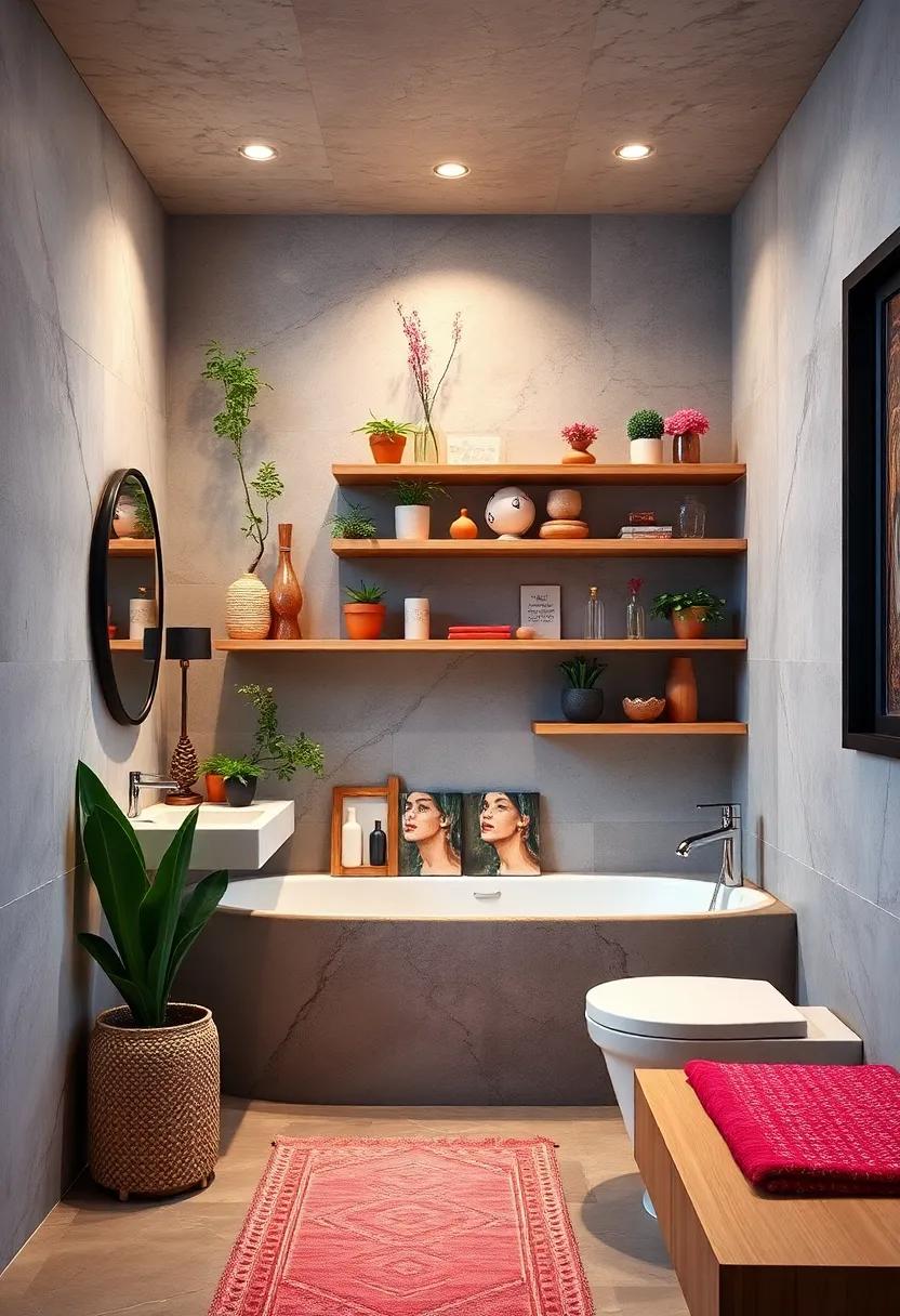 Floating Shelves:⁤ Install eclectic floating shelves to display vibrant accessories, ⁣plants,​ and curated collections for added visual interest