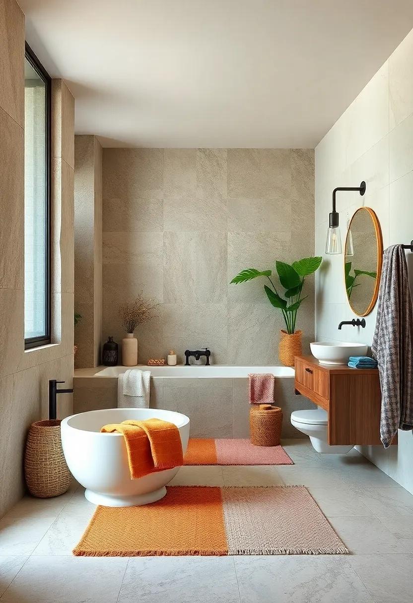 Texture ​Overload: Embrace a variety of textures,​ from ⁢soft towels to rough stone, to create a tactile experience that makes the space inviting