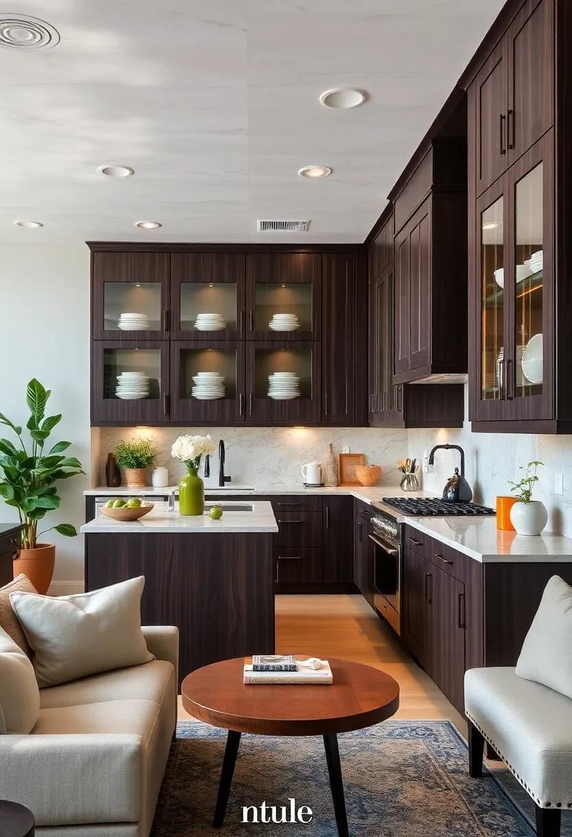 Create an Open Concept: Use glass cabinet ​doors to ‌display dishware and ​soften ‍the heaviness‌ of dark cabinetry