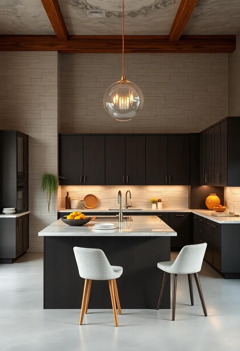Use a Kitchen⁣ island:‌ A lighter island can serve as a​ functional centerpiece against the darker​ cabinetry