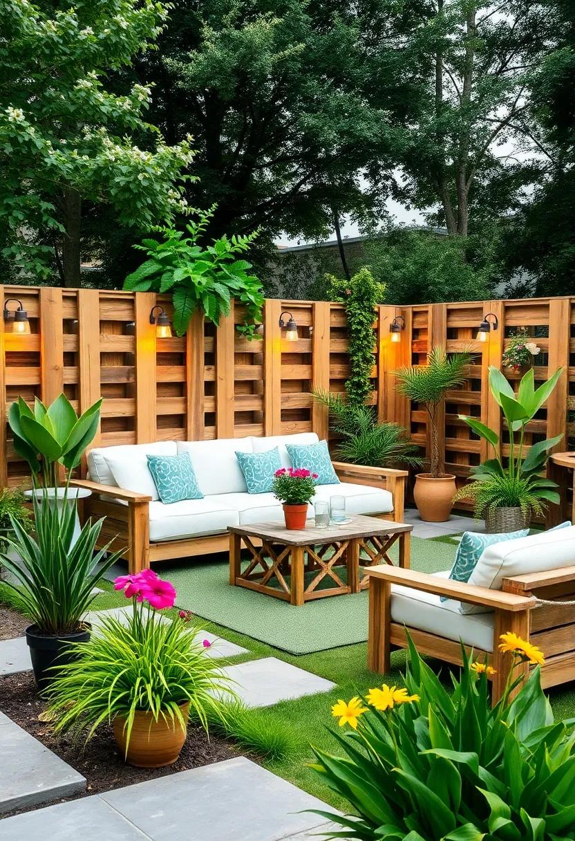 Garden Partition:⁣ Use pallets ‍to create partitions within your garden, delineating different areas like vegetable patches, flower beds, and relaxation spaces