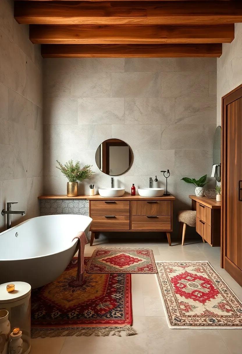 Earthy Tones: Incorporate rugs with warm, earthy prints that resonate with a‍ natural palette to complement‌ wooden cabinetry ​and‍ accents