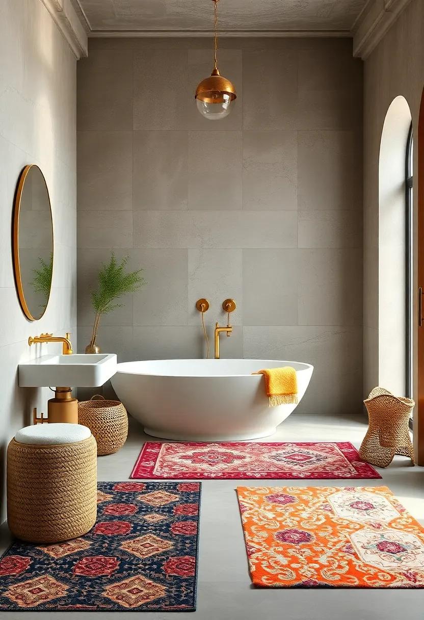 Personalized‌ Patterns: Commission custom-designed ⁢rugs ⁣that reflect your ⁣personality and style for ⁤a truly unique and inspiring bathroom space