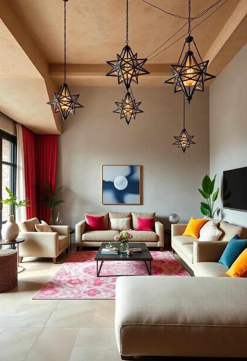 Moroccan star Lantern:⁤ These intricately designed ⁤star⁢ lanterns can cast beautiful⁤ patterns‌ of ⁢light around⁢ the room, infusing it with a hint of exotic charm