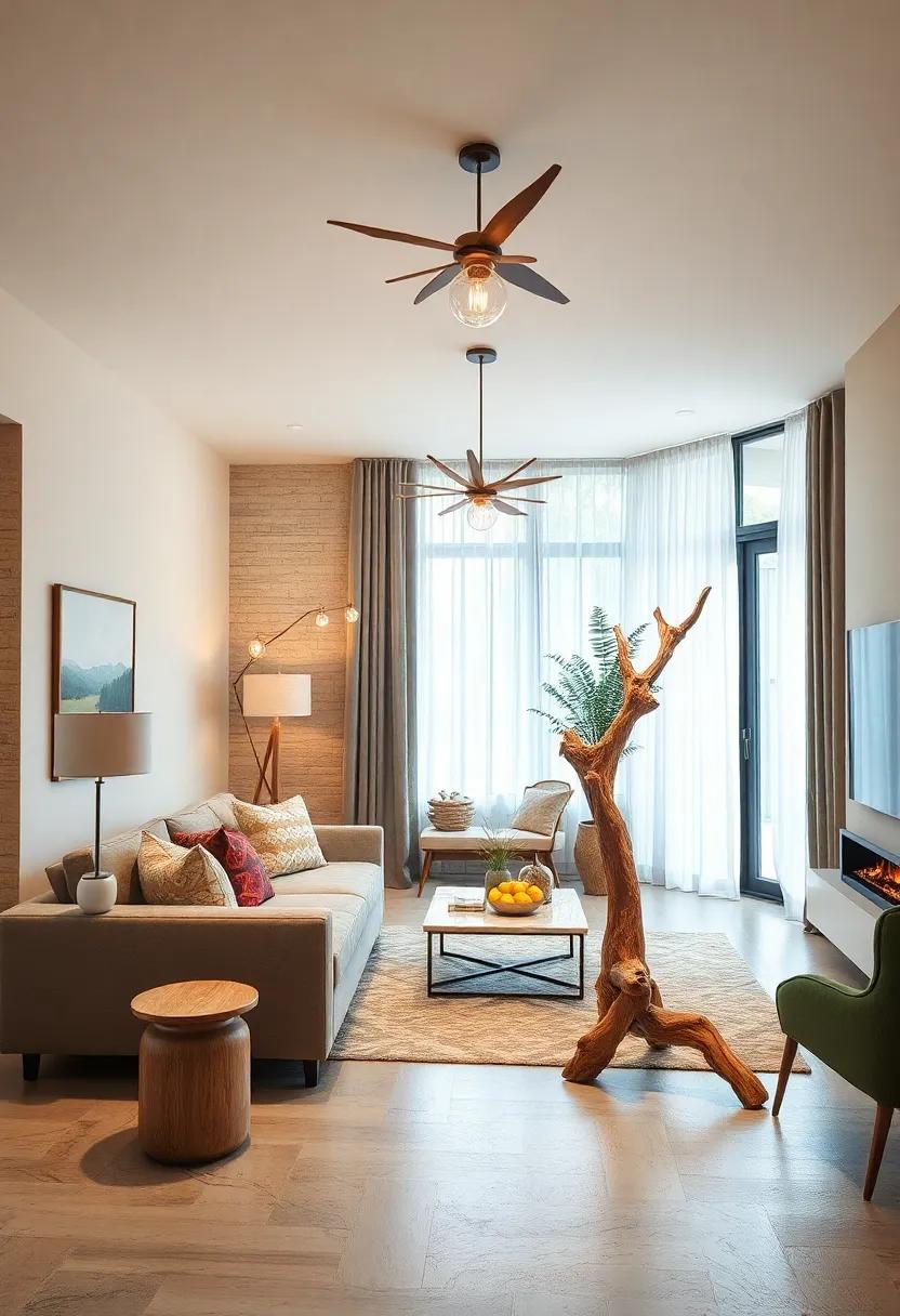 Driftwood Floor Lamp: Embrace nature indoors with a floor lamp crafted from ⁣reclaimed driftwood, offering a rustic yet ⁤chic‍ element that harmonizes with any⁤ eclectic style