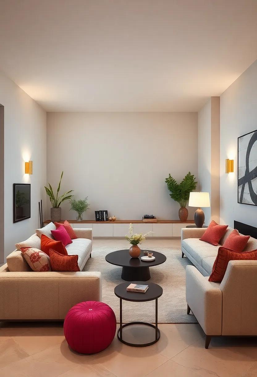 Opt for sconces instead of table lamps to save space and​ enhance ambiance