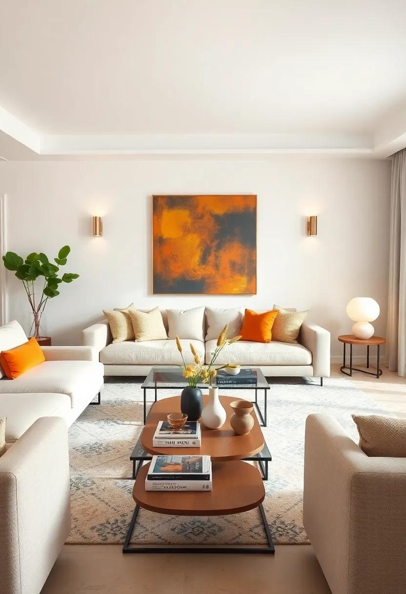 Create symmetry with matching side tables for a balanced look