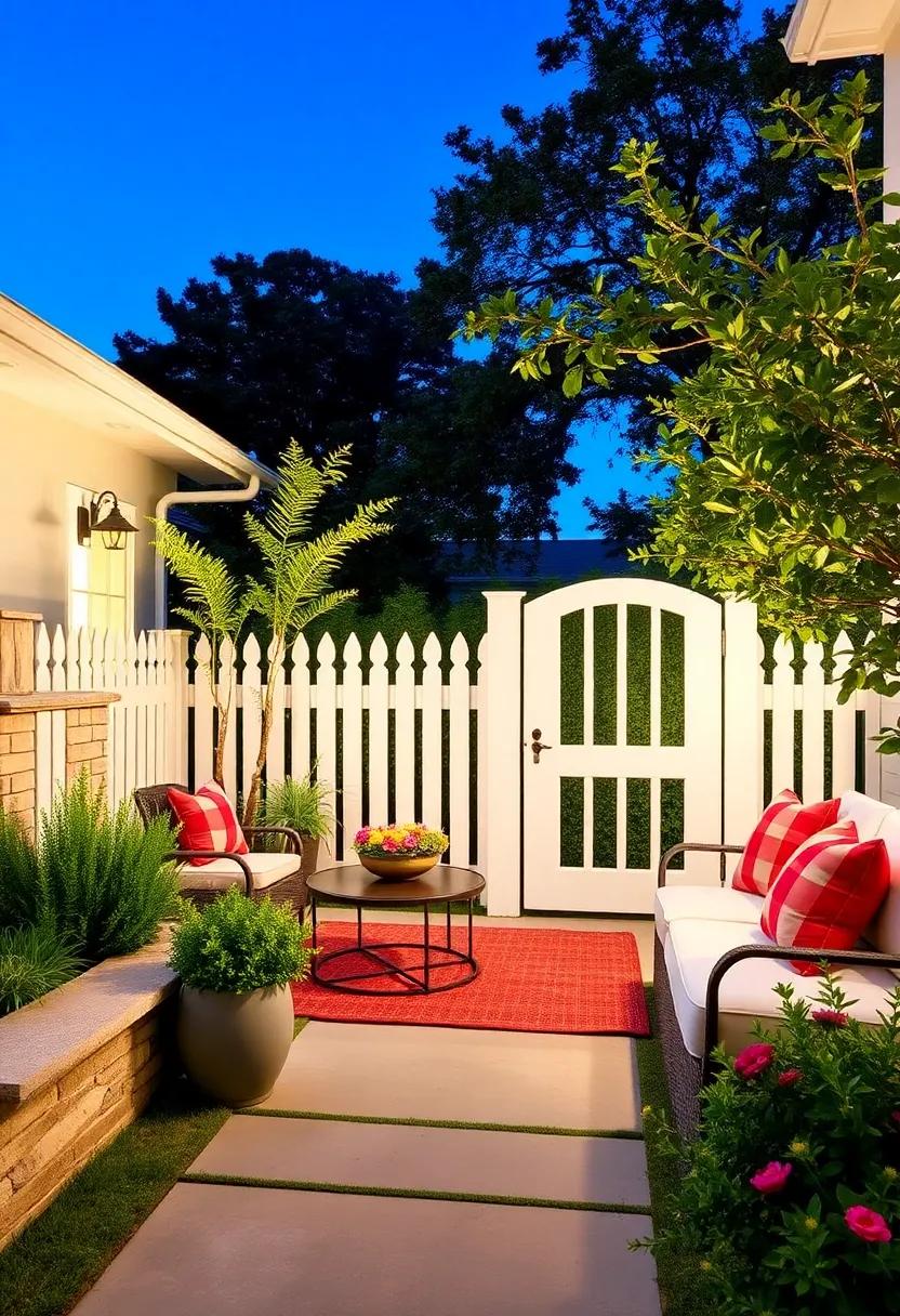 Classic‌ White Picket​ Fence:⁣ A​ timeless choice, this​ charming ‍fence combined with a matching gate captures a ⁣quintessential⁢ suburban aesthetic