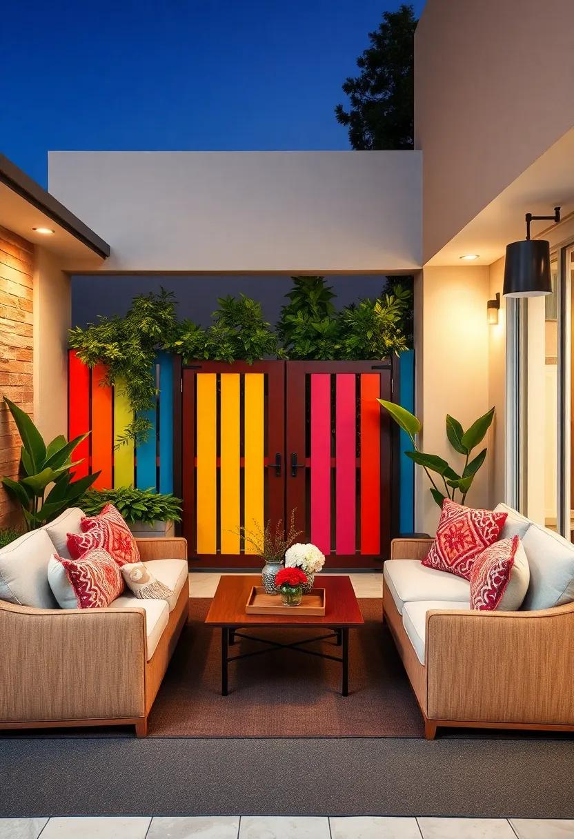 Colorful Vinyl Designs: Use vibrant⁢ vinyl panels in varied hues for a playful touch,alongside a coordinating gate for a cheerful ‍welcome