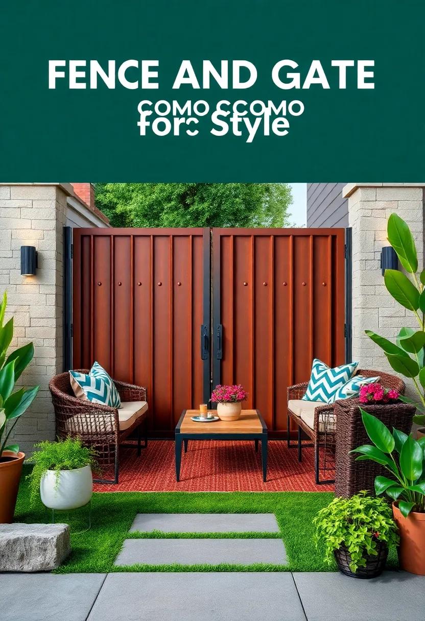 Modern Corten Steel:​ Utilize weathered⁤ Corten steel panels for an industrial look, with a matching gate to‍ bring a bold statement to your setting