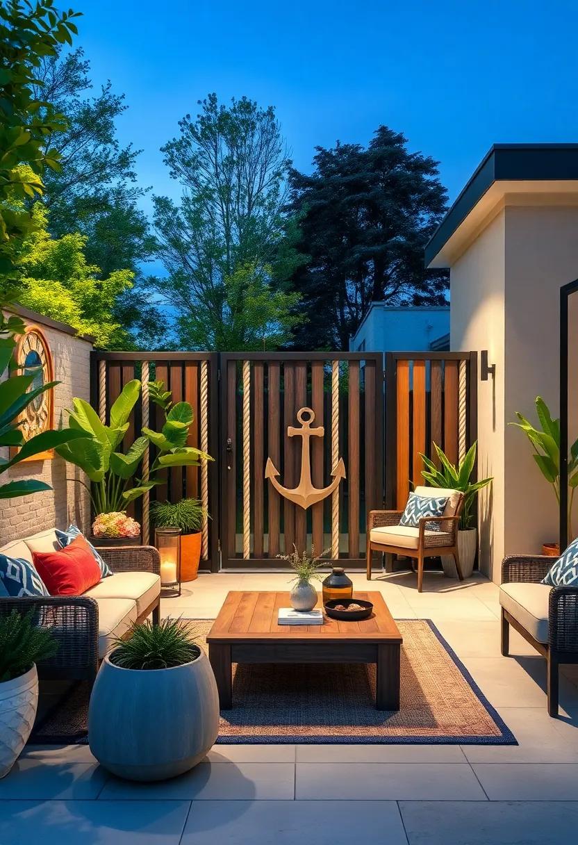 Twisted Rope Design: For a nautical theme, install a fence ⁤that mimics​ twisted​ rope complemented by an anchor-inspired gate