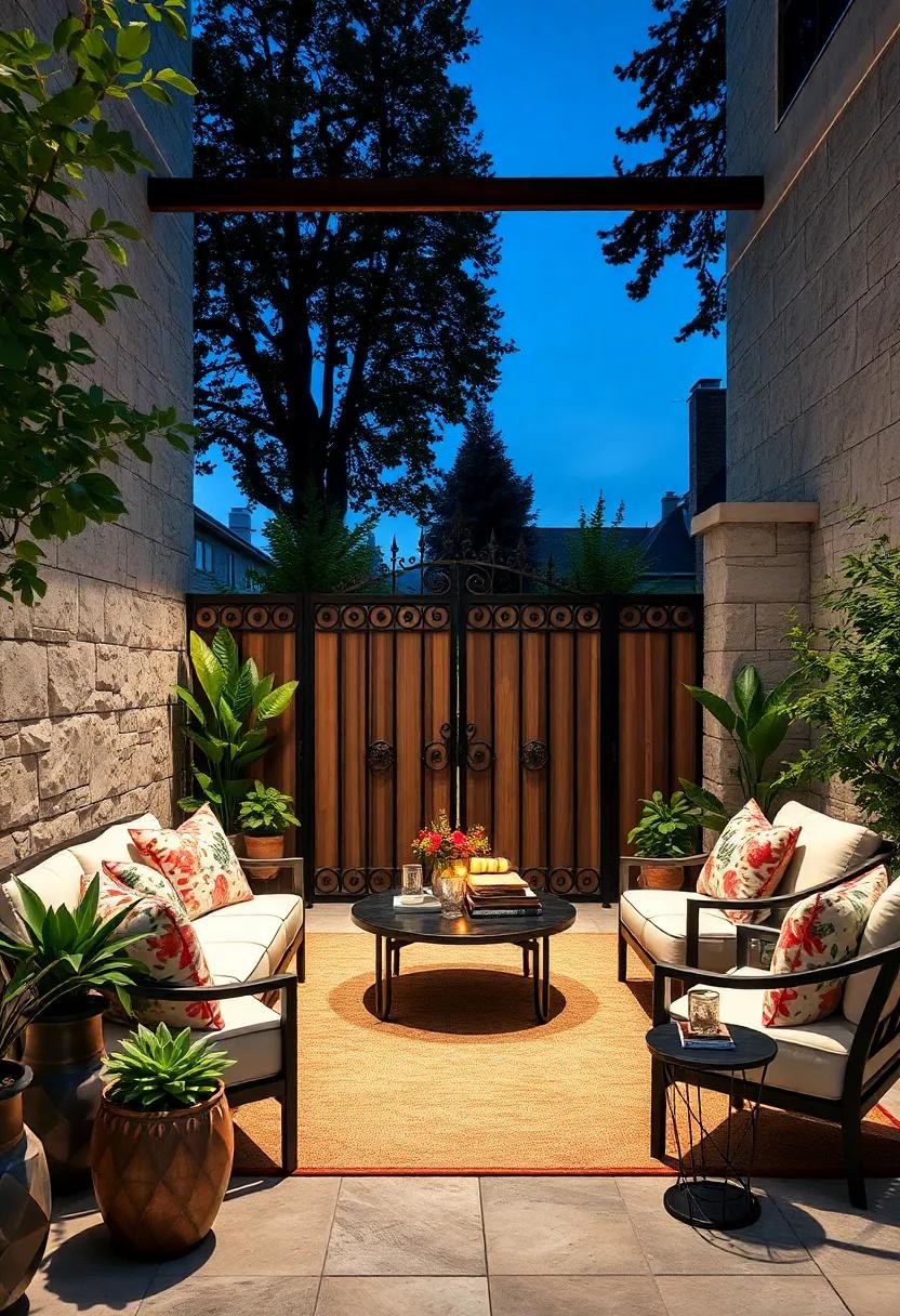 Wrought Iron Elegance: Opt for ornate​ wrought⁤ iron fencing that exudes sophistication, complemented by⁣ a⁣ matching archway⁤ gate