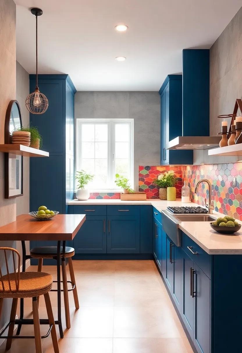 Bright and Bold Backsplash: Choose a vibrant tile or a unique pattern for your backsplash to add a pop of color and personality