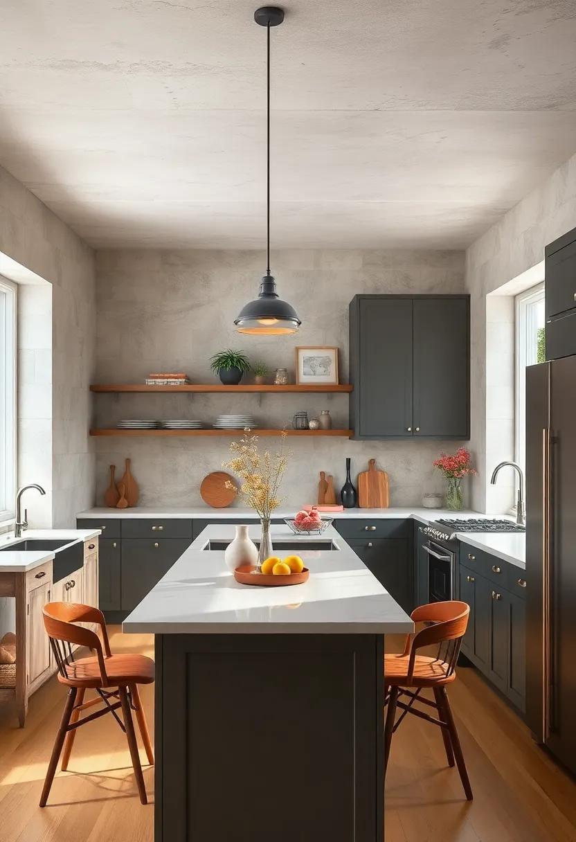 Creative Color Palette: Use a fresh and engaging color scheme to energize your kitchen and make it feel more inviting