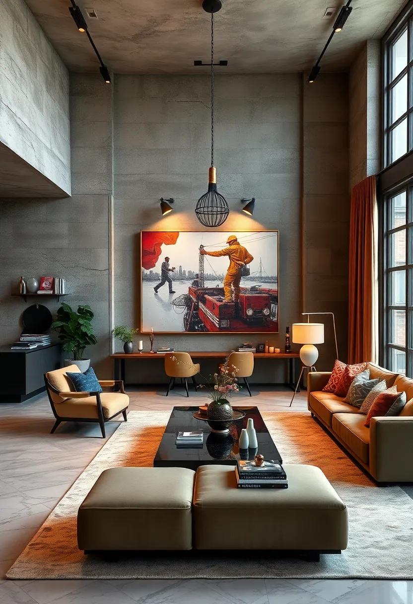 Use oversized artwork: Large-scale prints or paintings add a dramatic flair while‍ enhancing the industrial aesthetic