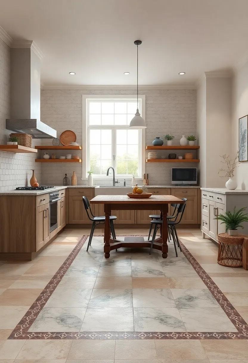 Decorative Border Tiles: Frame your floor with decorative border tiles, adding a sophisticated outline that draws attention to the center design