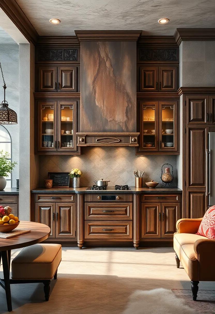 Antique-Finish Cabinets: Add a vintage​ flair to your kitchen with cabinets that showcase ​intricate detailing⁢ and a beautifully aged patina