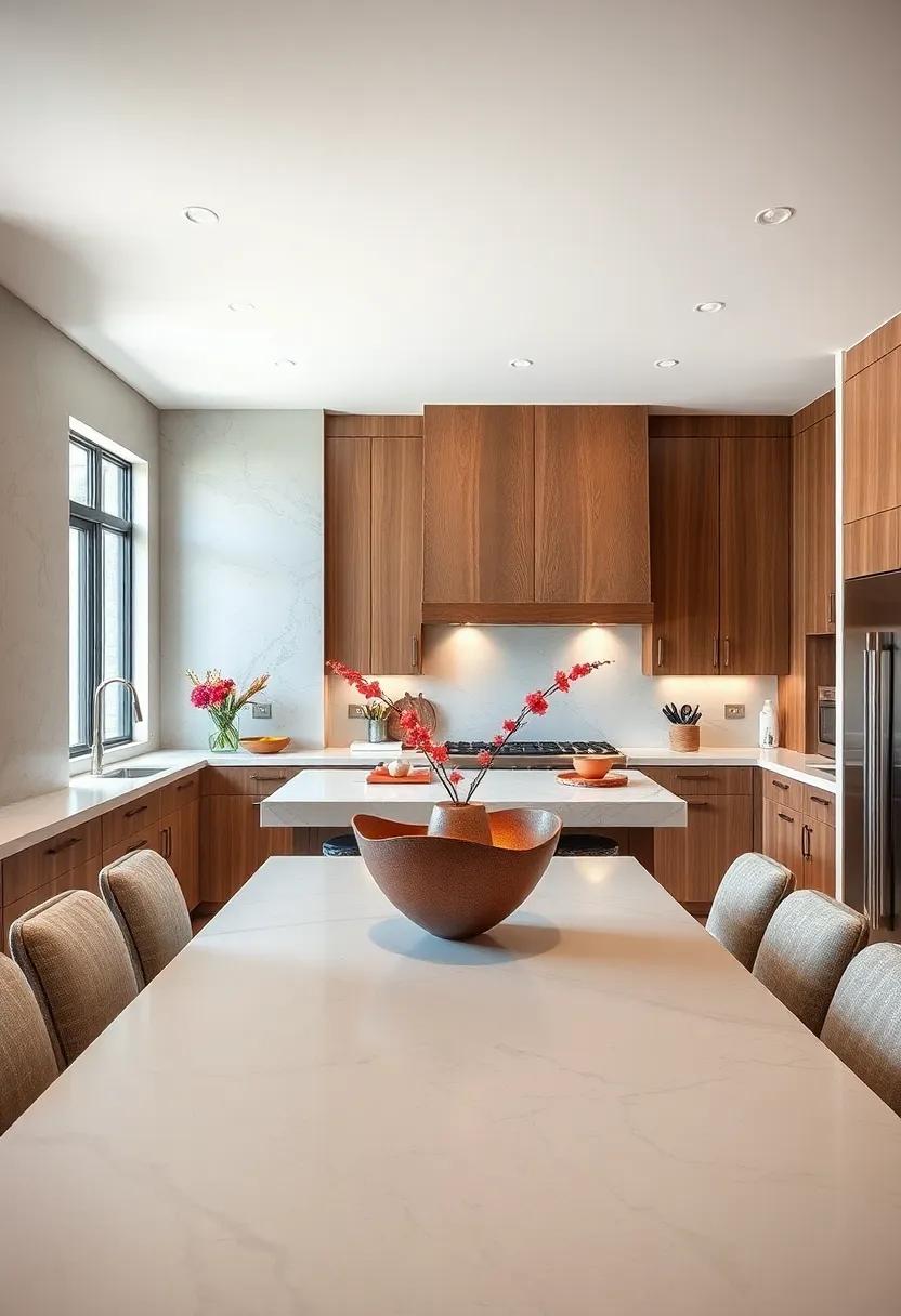 sculptural Centerpieces:‍ Adorn your kitchen island or ⁢dining‌ nook with ⁢a‍ striking centerpiece,‌ such‌ as a sculpted vase or artisan bowl, for added ​flair